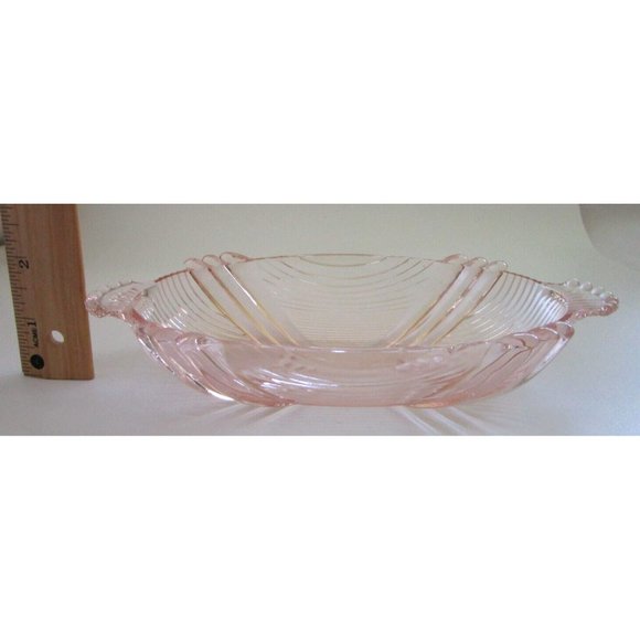 Vintage Pink Depression Glass Butter/Relish/Celery/Pickle Oval Dish with handles - Picture 12 of 16